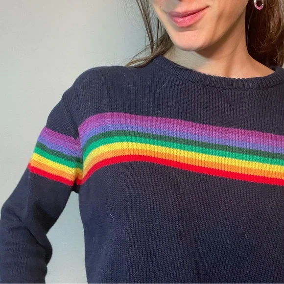 SOLD IN LIVE SHOW Brandy Melville Rainbow pullover sweater - Picture 6 of 6